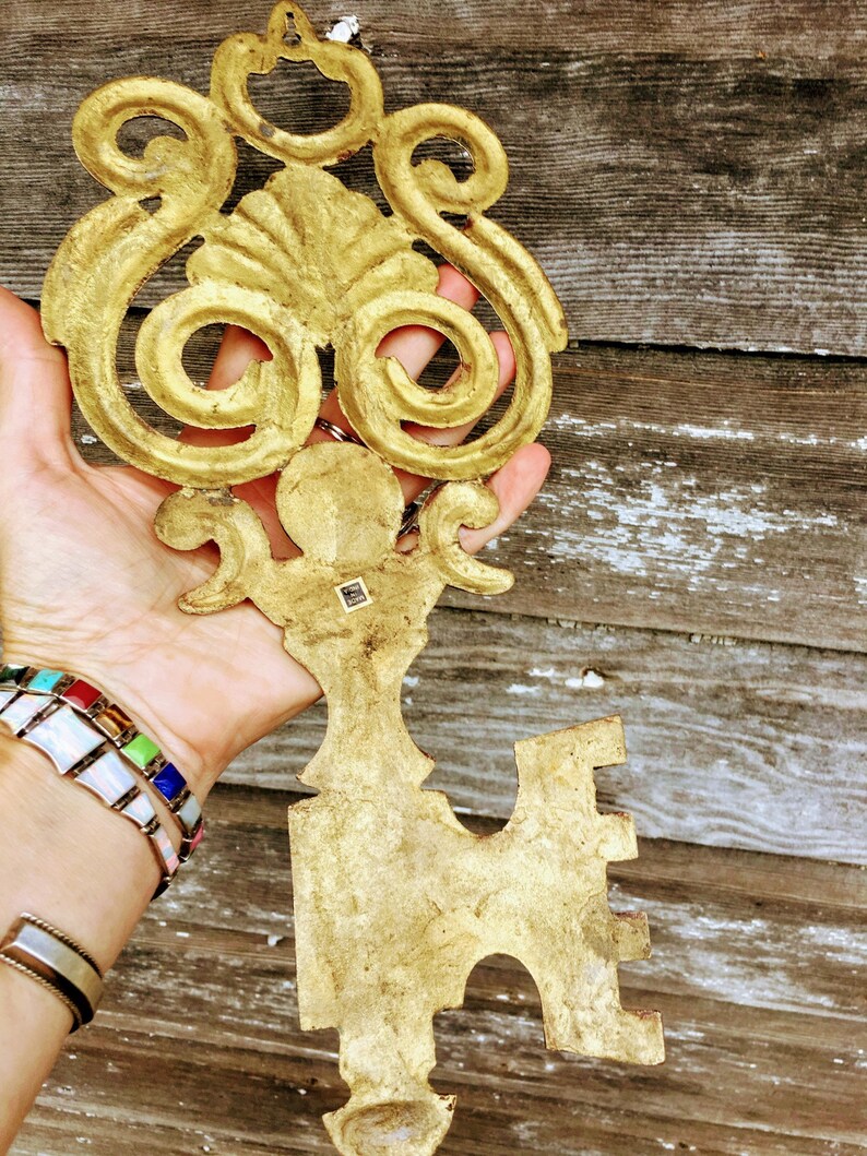 Vintage Large Brass Skeleton Key Wall Hanging Decor Plaque Etsy