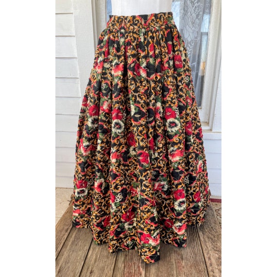 Vintage 1960s Puffy Crinoline Maxi Skirt Metallic… - image 2