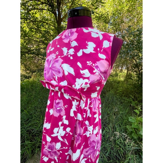 Vintage 1960s Maxi Hawaiian Dress BJ's Hot Pink C… - image 5