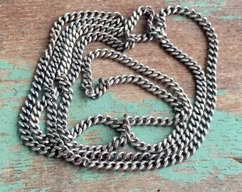 Antique Sterling Silver Continuous chain necklace