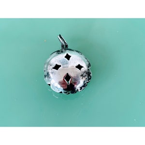 Vintage Sterling Puffy Pierced Medallion Charm Pendant