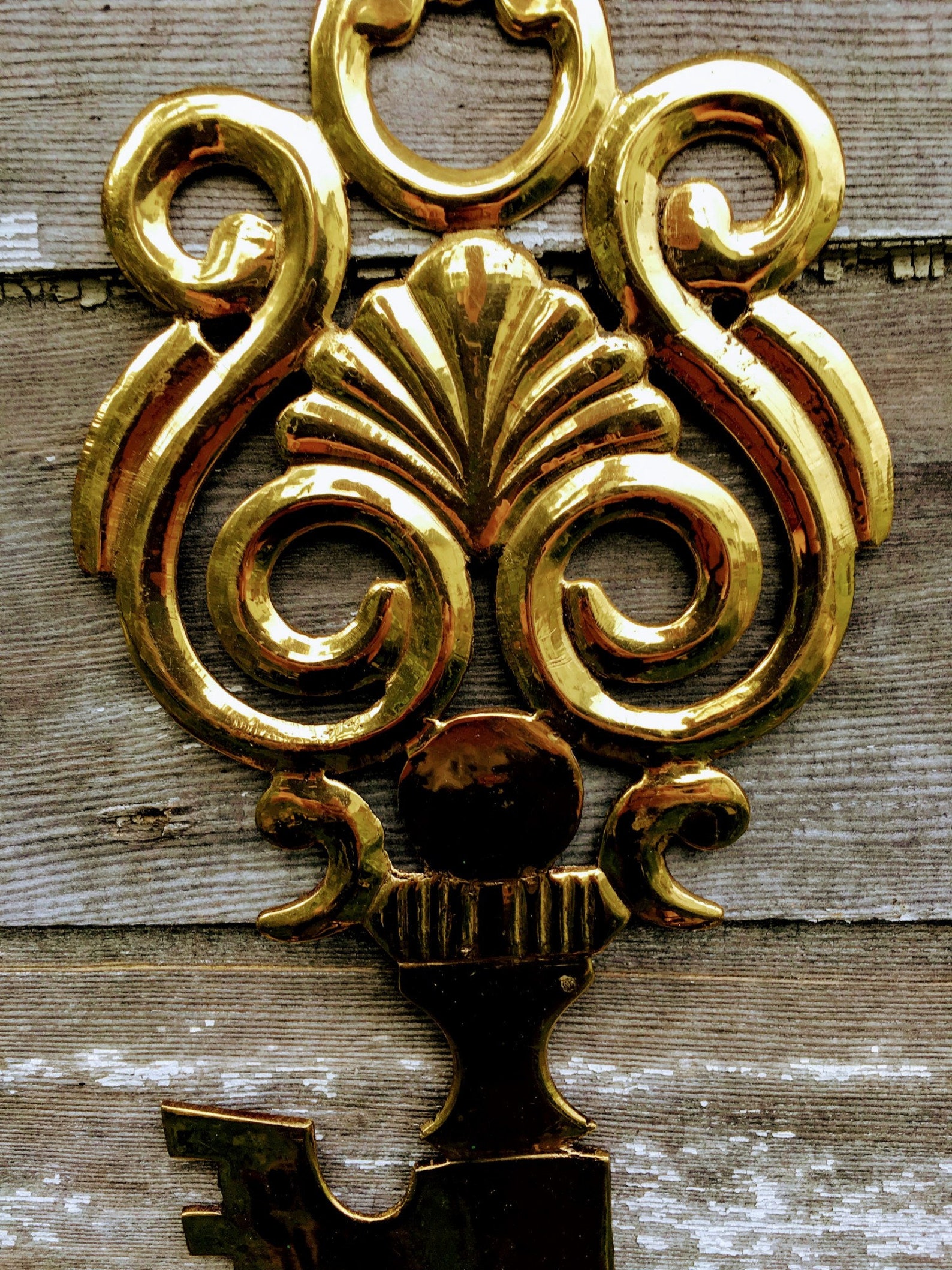 Vintage Large Brass Skeleton Key Wall Hanging Decor Plaque Etsy