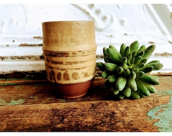 Vintage Japanese Pottery Cup  Brown