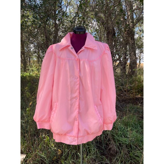 Vintage 1980s Pink Wind Breaker Jacket Current Se… - image 6