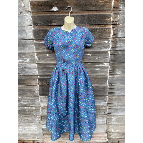 Blue dress with cherries deals