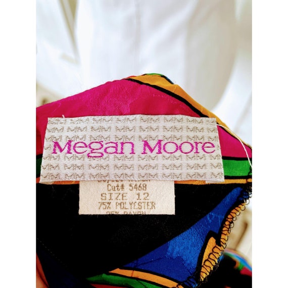 Vintage 1980s Geometric Dress Megan Moore Sz 12 - image 2