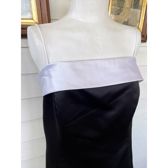 Vintage 1980s Niki Black And White Formal Maxi Dr… - image 7