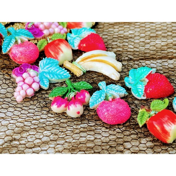 Vintage Hostess Net Half Apron Cornucopia with fr… - image 5