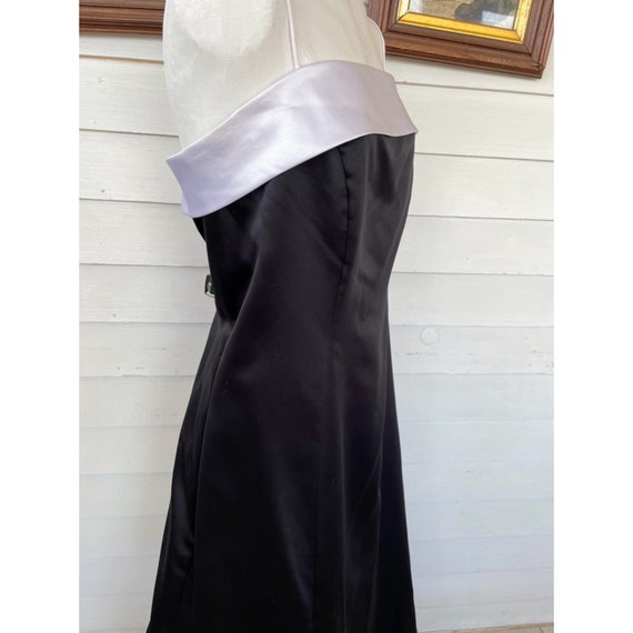 Vintage 1980s Niki Black And White Formal Maxi Dr… - image 10