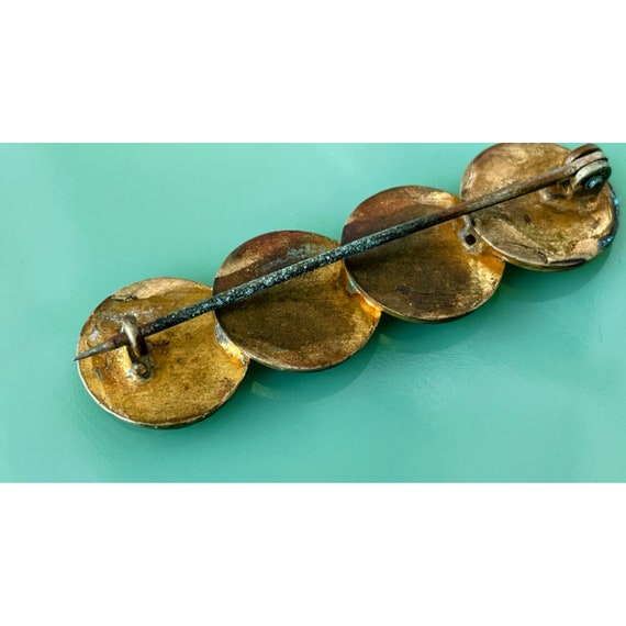 Antique Victorian Brass Bar pin Roman Head profile - image 8