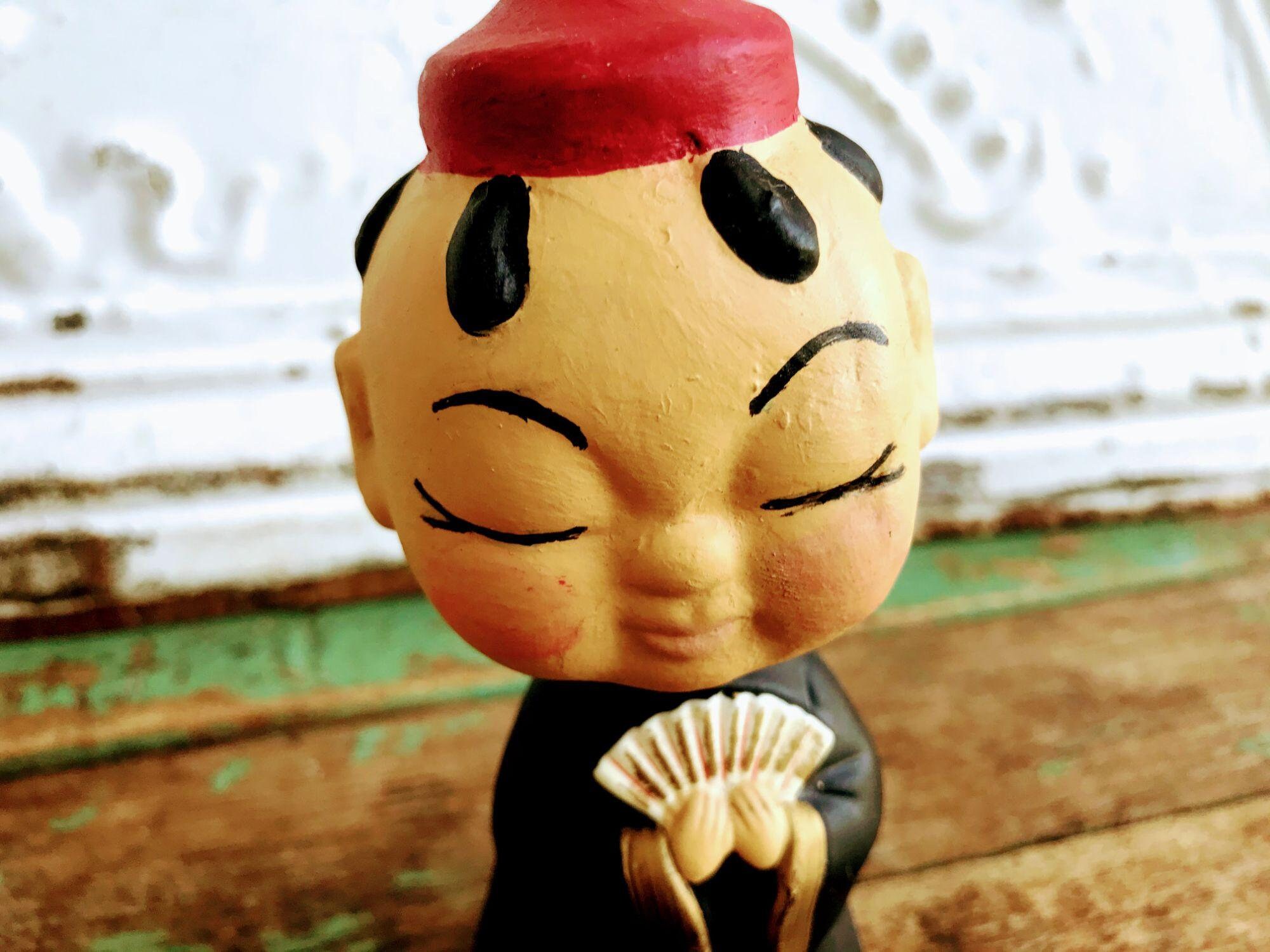 Vintage Asian Boy Japan Bobble Head MCM Mid Century Etsy