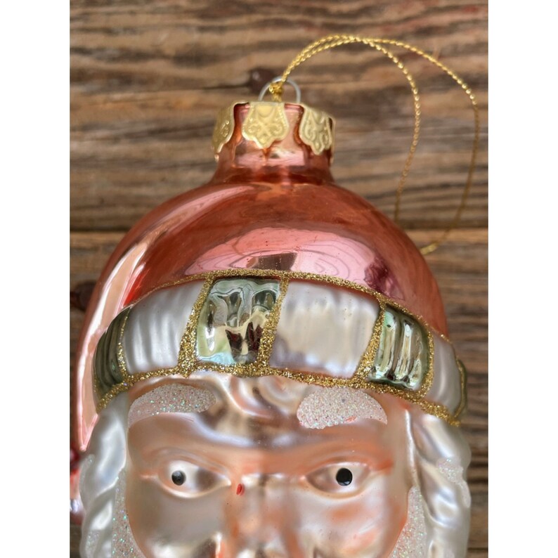Vintage Blown Glass Santa Clause Face Christmas Ornament - Etsy