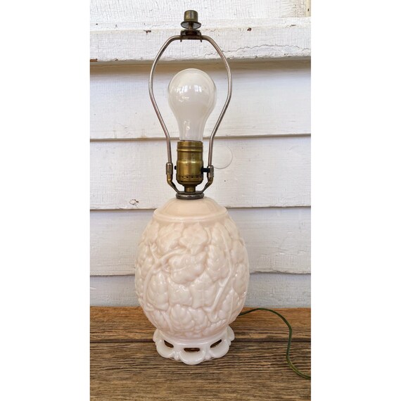 Vintage Aladdin Alacite Glass Oak Leaf Table Lamp Etsy Australia