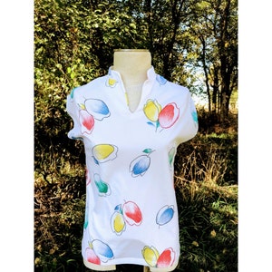 Vintage Mod 1970s Abstract Flower Shirt