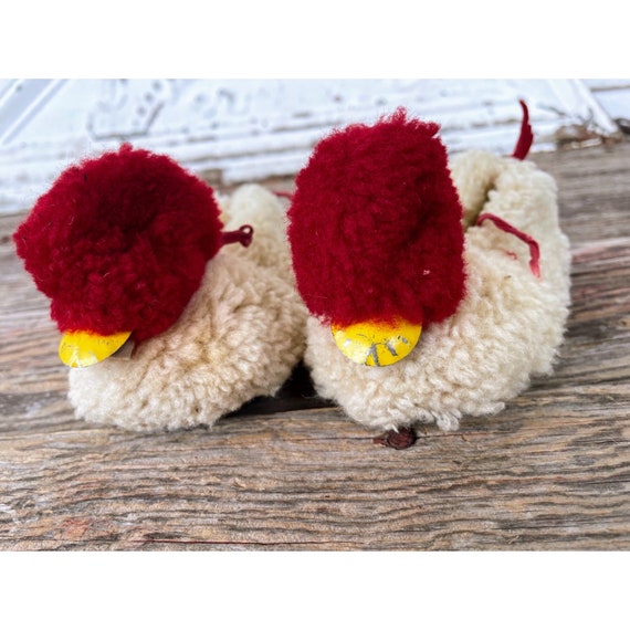 Vintage 1950s child wool Fuzzy Duck Slippers With… - image 2