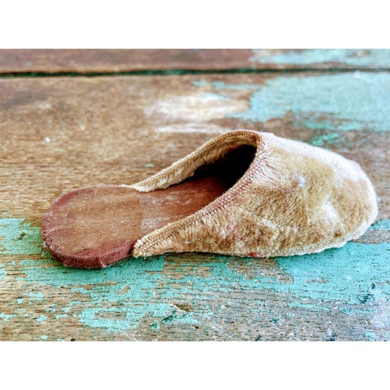 Antique Single Velvet Doll Slipper Shoe - Etsy display picture 2