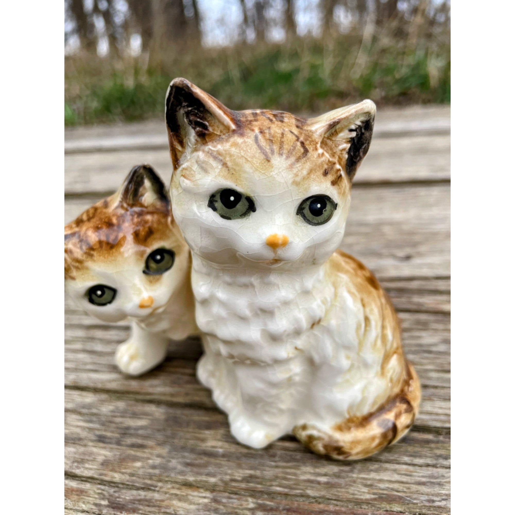 Vintage Ceramic Orange Tabby Cat Mom Kitten Figurine - Etsy