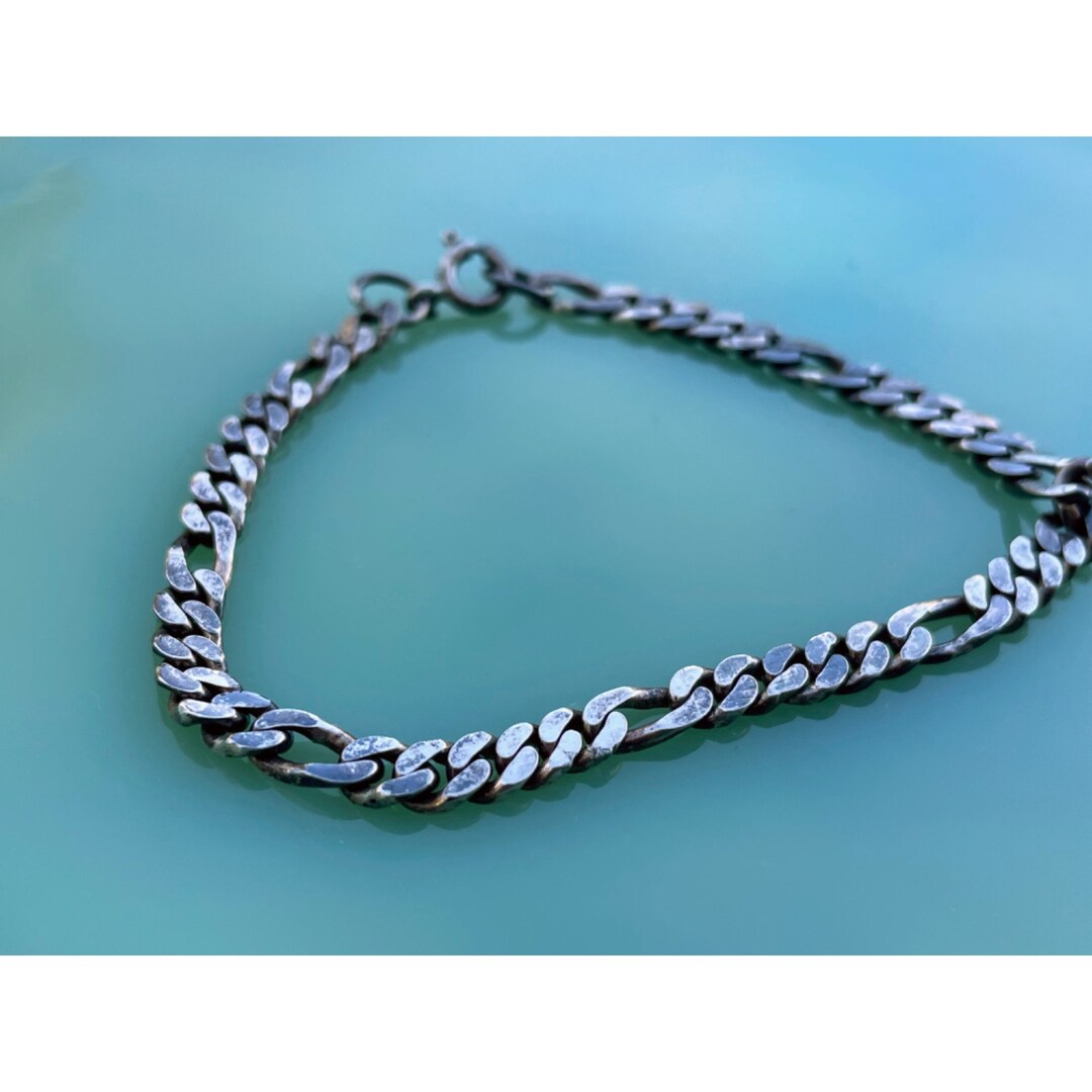 Vintage Sterling Silver Curb Chain Bracelet 6 3/4