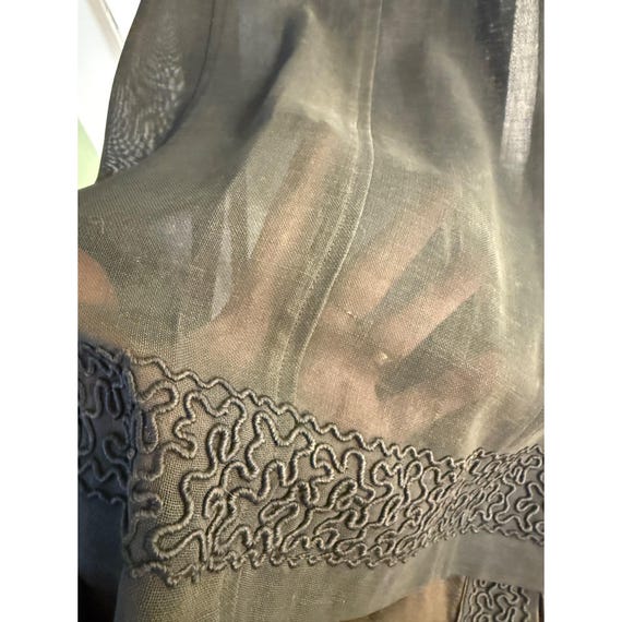 Antique 1910's French Voile Black Skirt Soutache … - image 8