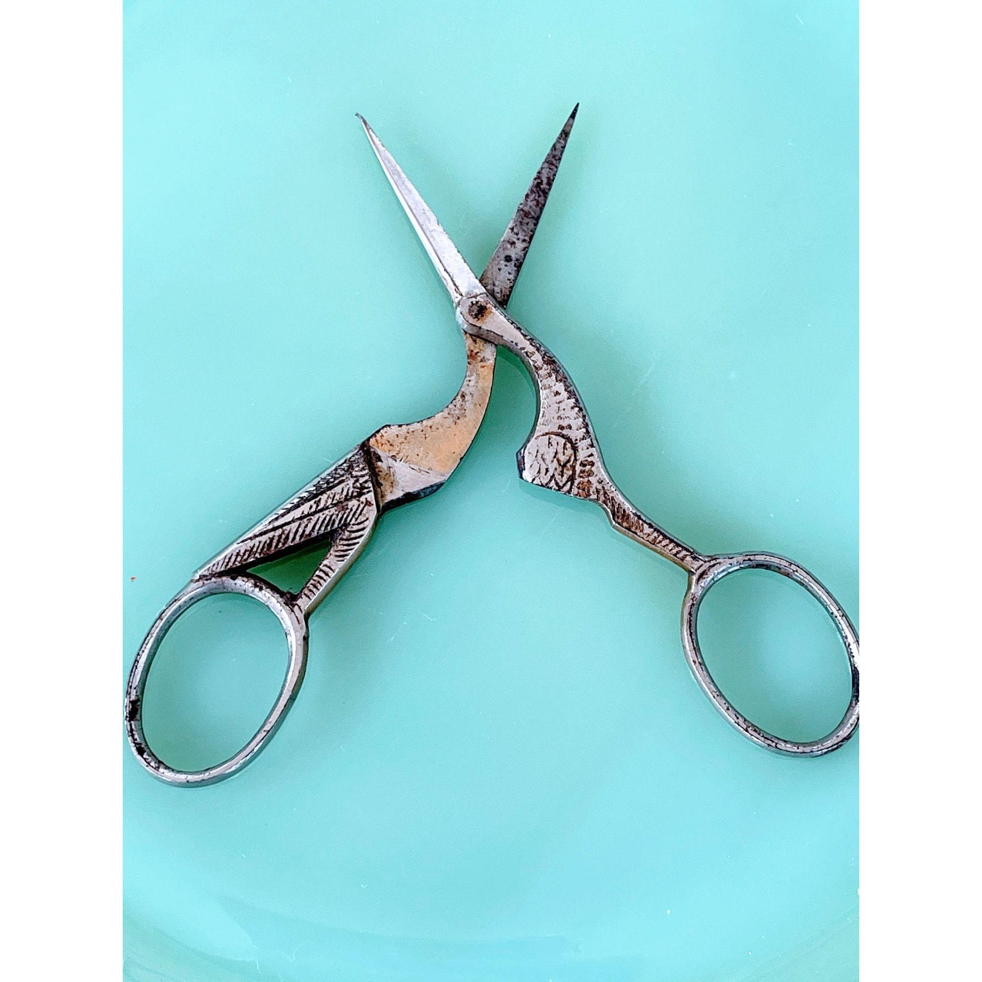 Antique Germany Stork Bird Scissors Etsy