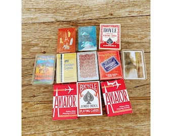 Vintage Lot of 11 Playing Card Decks Bicycle, Hoyle, Advertising NOS