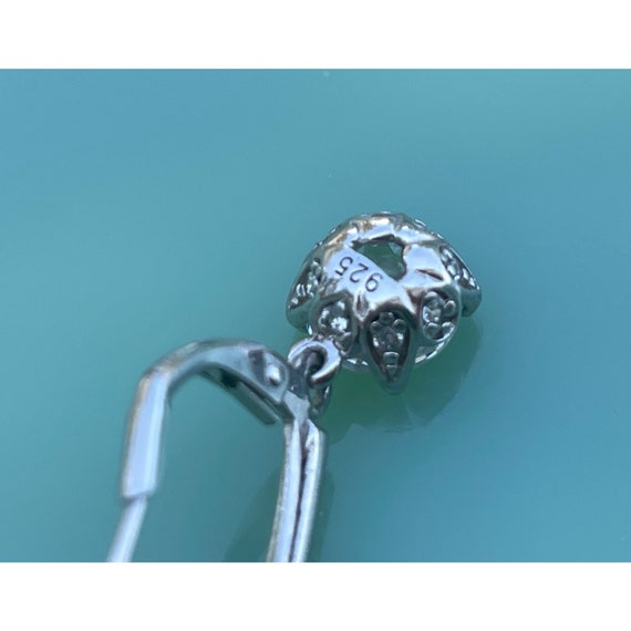 925 Silver Dangle Clear Rhinestone earrings - image 7