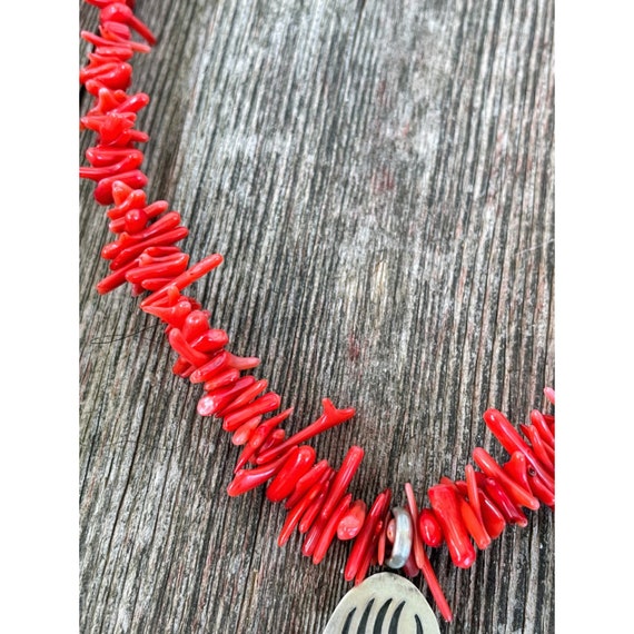 Vintage Hopi Native American Coral Branch Necklac… - image 7