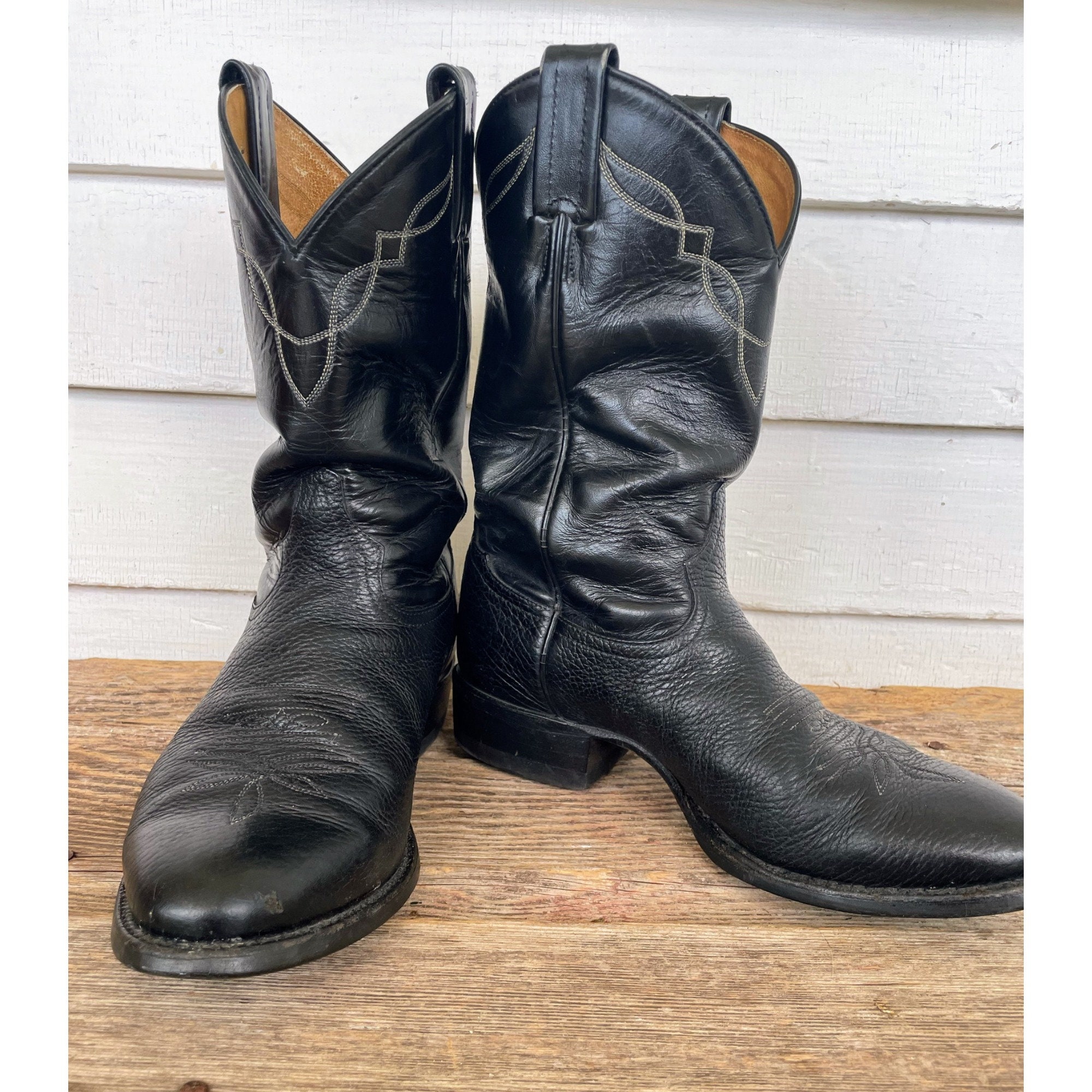 Tony Lama Men\'s Black Cowboy Boots SZ 8.5 EE Tony Lama Men main image 4