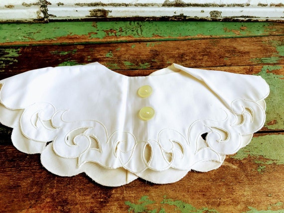 Antique Dress Yoke Grosgrain Cut Out Scalloped - image 1