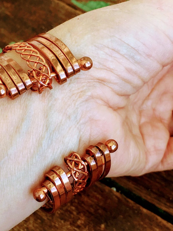 Vintage Copper Mid Century Modern Cuff Bracelet - image 10