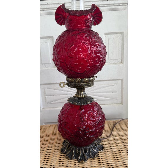 Fenton Poppy Ruby Red Glass Gone With the Wind Electric