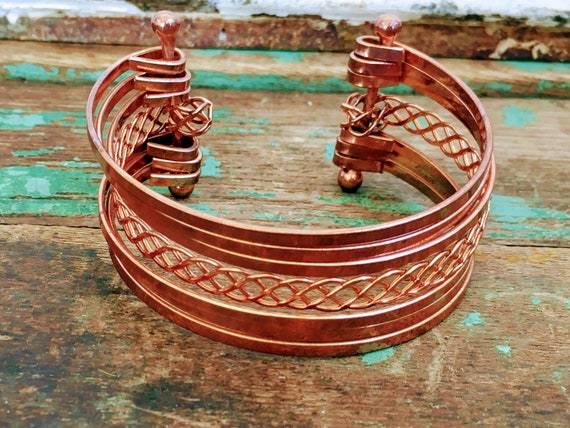 Vintage Copper Mid Century Modern Cuff Bracelet - image 1