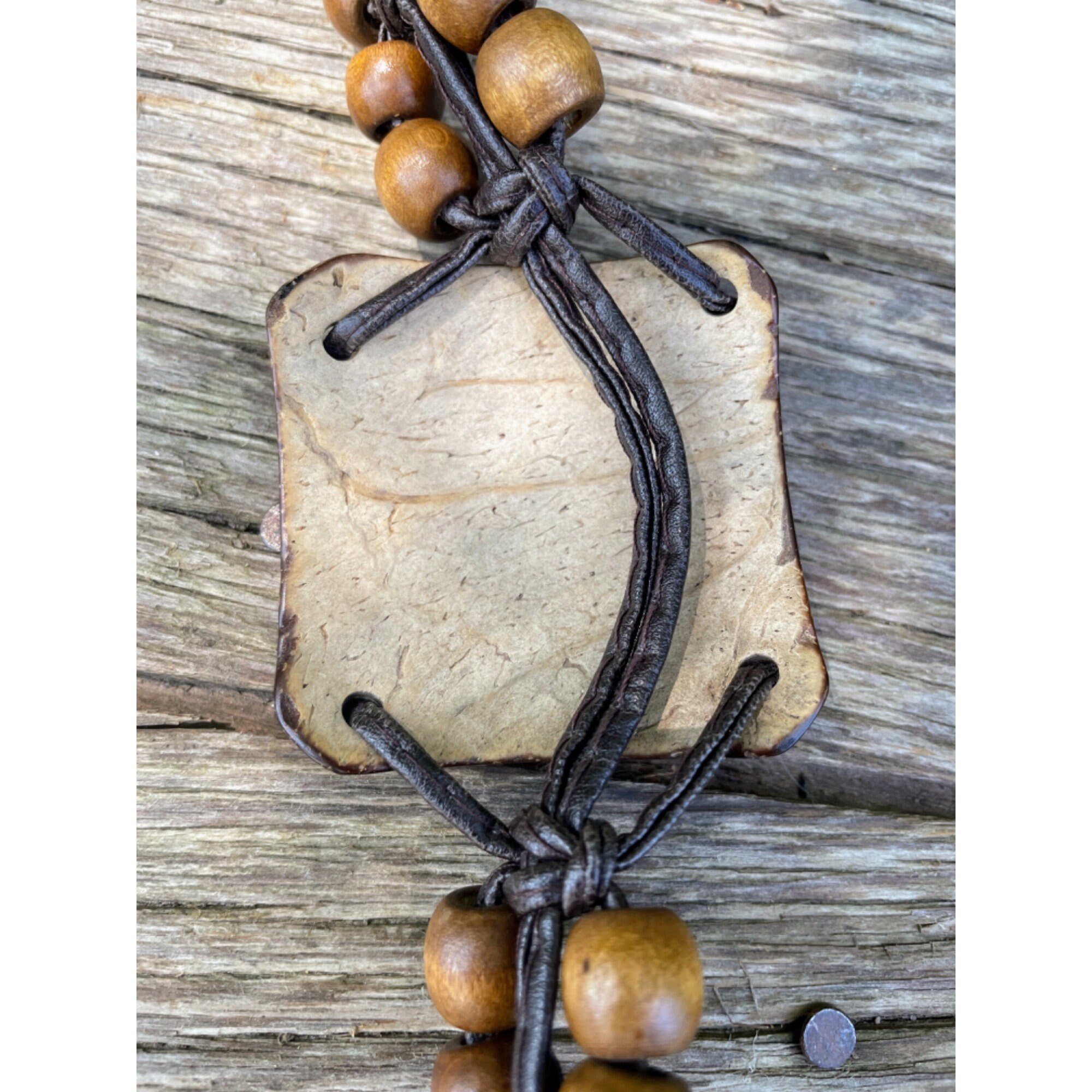 OLD NAVY Wood Bead BOHO Tie Belt. Size Small. Back is lined in Black. EUC WOODEN BEAD TIE BELT - Brown | ZARA United States main image 2