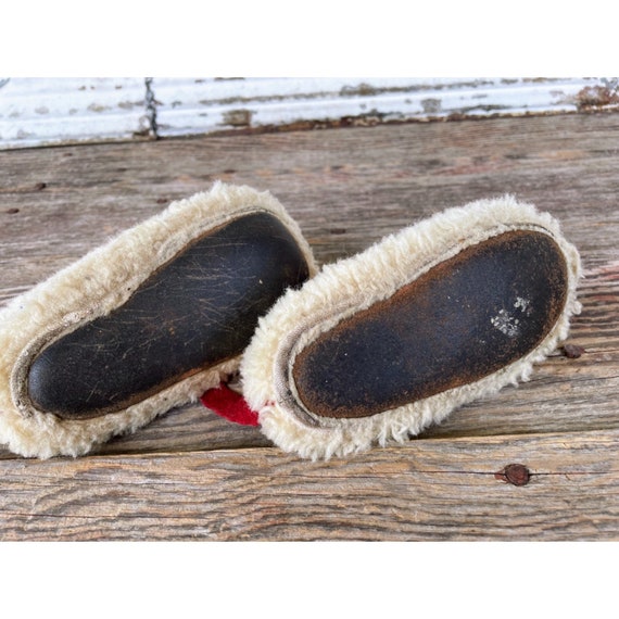 Vintage 1950s child wool Fuzzy Duck Slippers With… - image 8