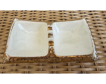 Vintage MCM Weeping Gold Ceramic Ashtray
