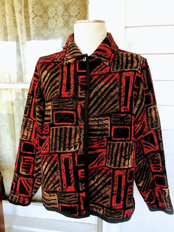 Vintage 90’s Chenille Velvet Reversible Jacket Boh