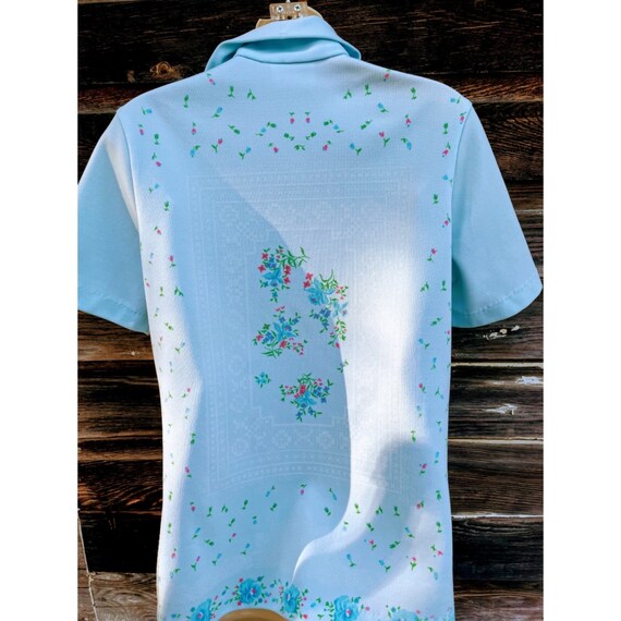 Vintage MOD 1970s Smartique Hippy Blue Floral Lad… - image 7