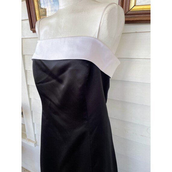 Vintage 1980s Niki Black And White Formal Maxi Dr… - image 4