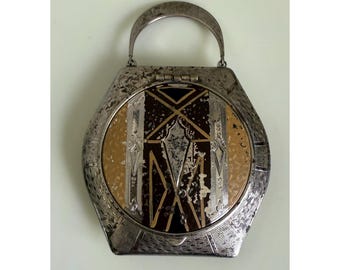 Mango de fardo compacto antiguo McRae & Keller Powder Rouge de los años 30
