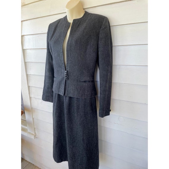 Vintage Gray Wool Womens Skirt Suit Glorious Gals… - image 2