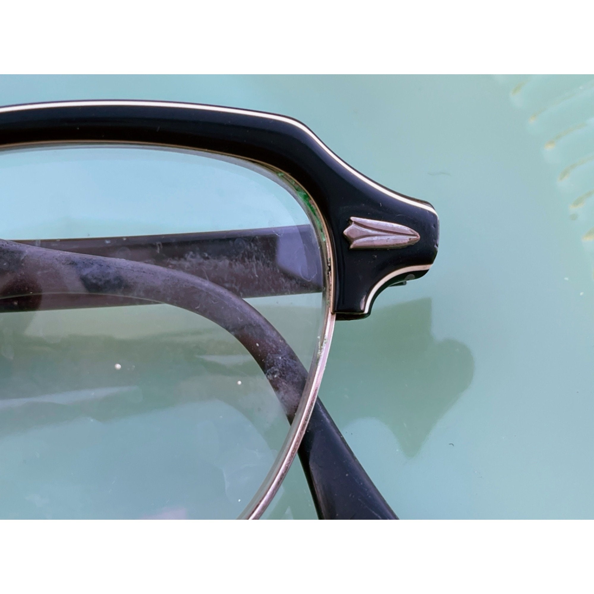 Vintage cat eye glasses Bausch & loms 12k GF 1950s Vintage Cat Eye Eyeglasses: Bausch & Lomb Gray Silver  main image 2