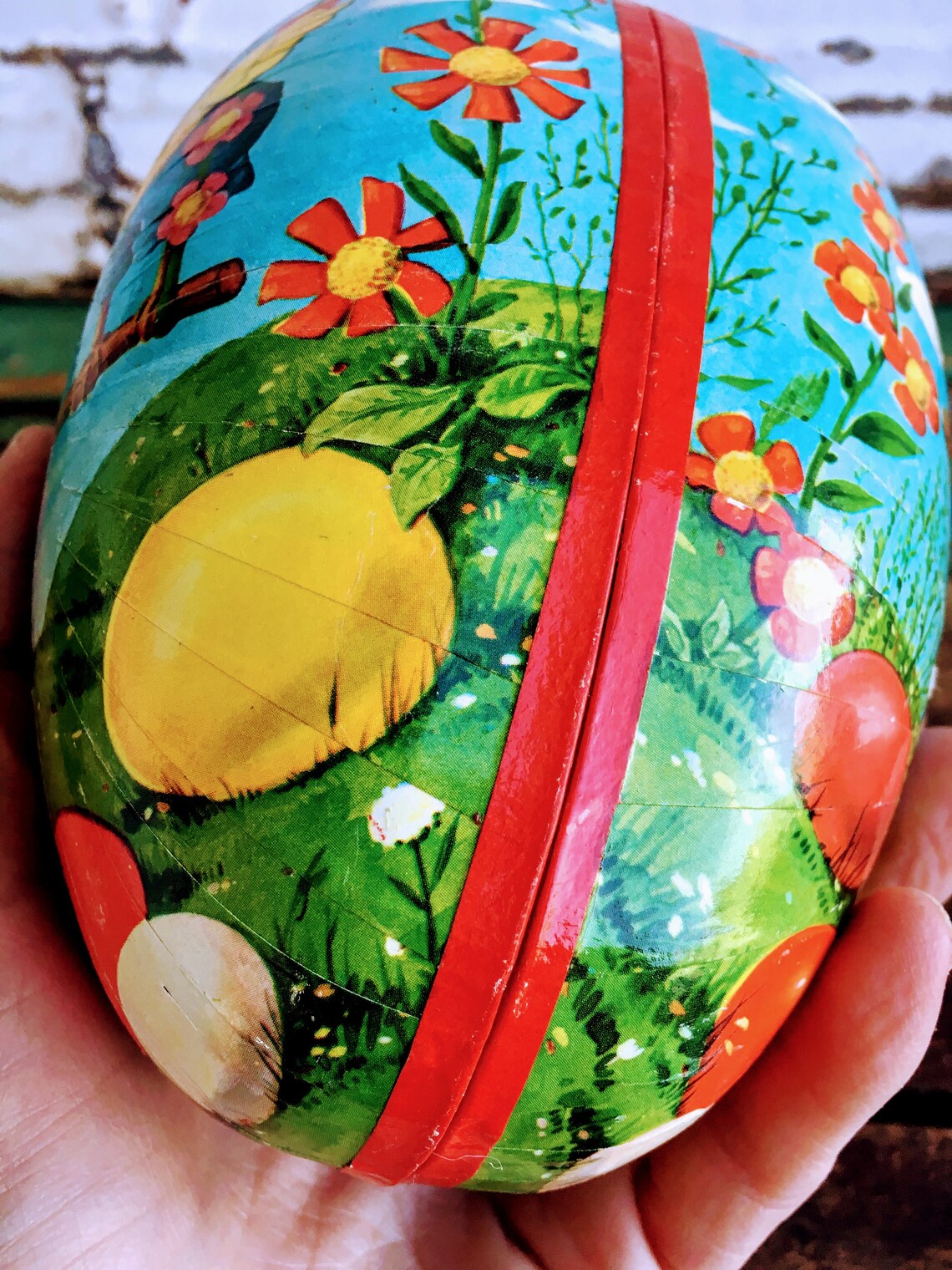 Vintage Germany Paper Mache Easter Chicks on a swing Etsy