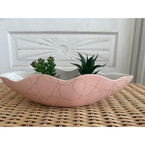 VIntage 50's Pink Atomic Shawnee Pottery Planter Console Bowl