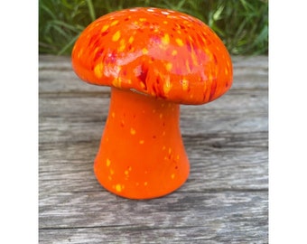 Vintage 1970s Arnels Large Mushroom Orange Mushroom MOD Retro