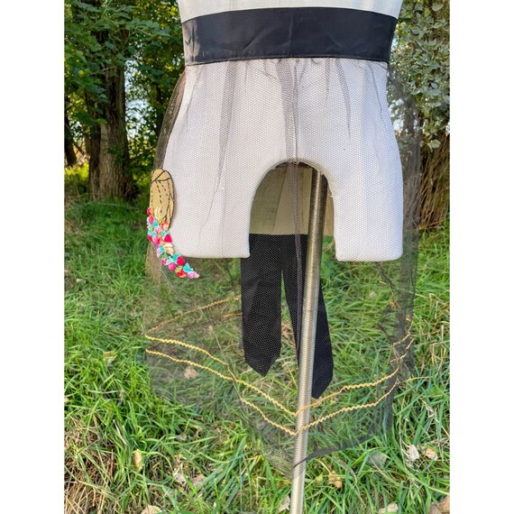 Vintage Hostess Net Half Apron Cornucopia with fr… - image 7