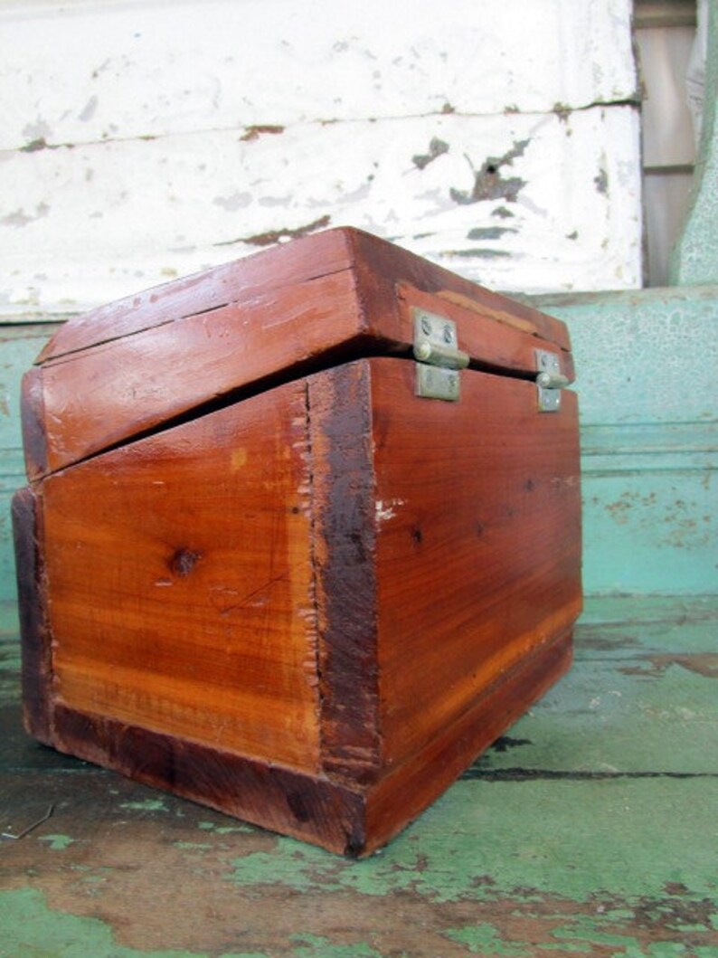 Handmade Cedar Wood Chest Box Chunky Wood Primitive Etsy