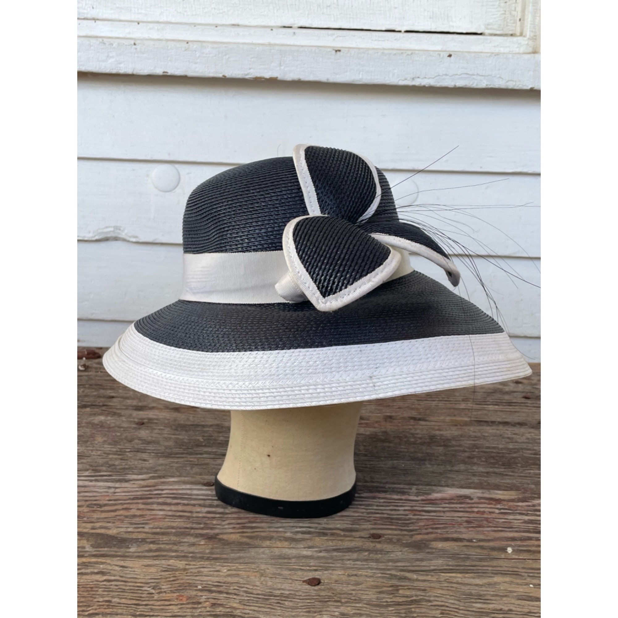 1960s Vintage Off White Tall Lampshade Bucket Style Hat With A Veil And Bow 1960s Lampshade Hat - Etsy main image 4