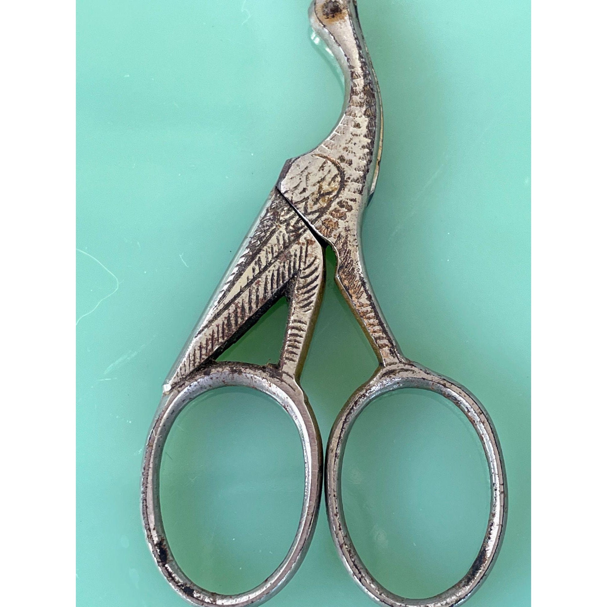 Antique Germany Stork Bird Scissors Etsy