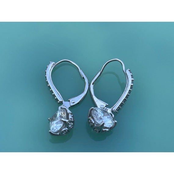 925 Silver Dangle Clear Rhinestone earrings - image 5