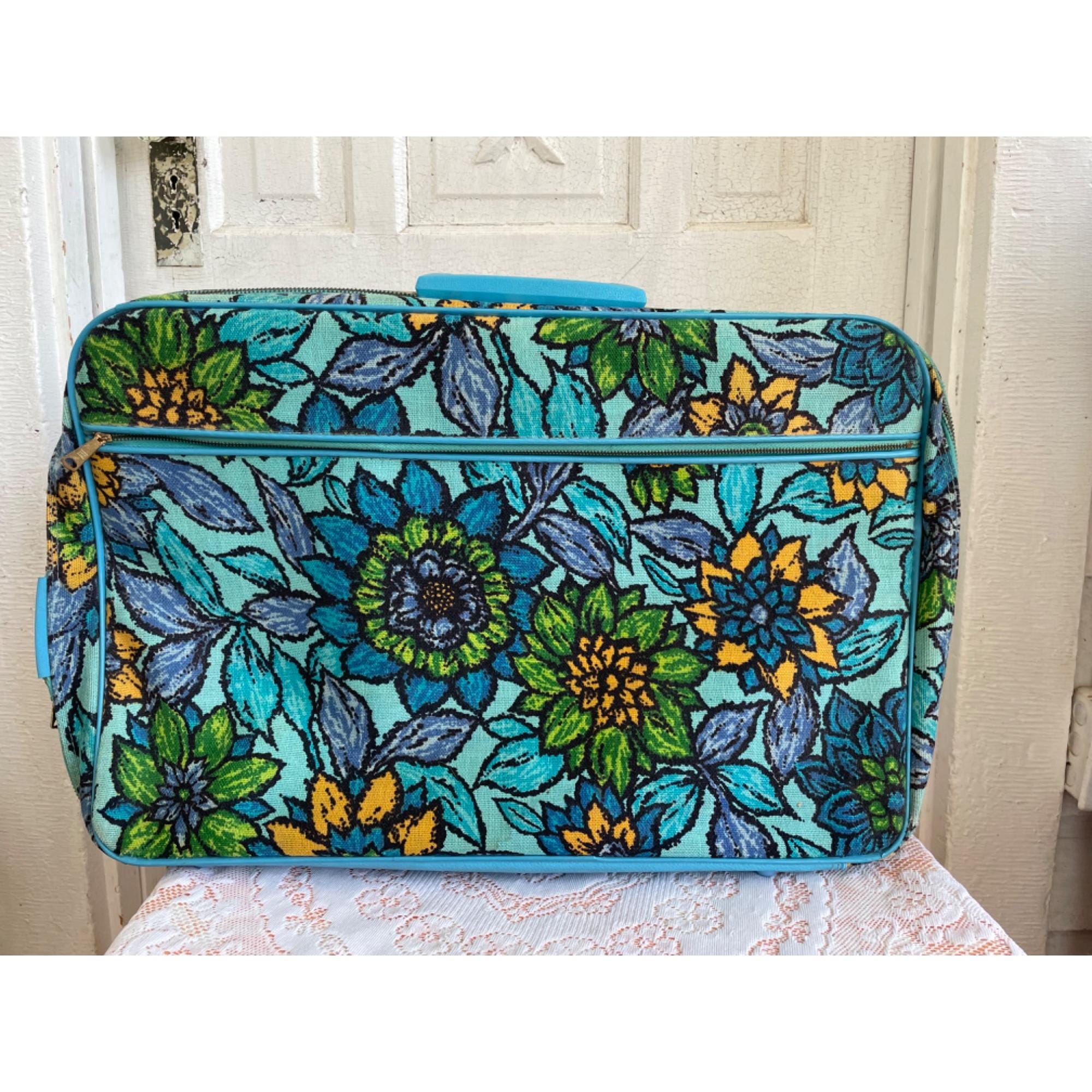 Vintage 1960s Blue Floral Bantam Travel Bag Suitcase Retro MOD - Etsy